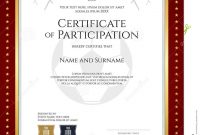 Sport Theme Certificate Of Participation Template Stock Vector regarding Templates For Certificates Of Participation