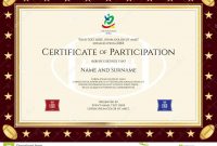 Sport Theme Certification Of Participation Template Stock Vector in Templates For Certificates Of Participation