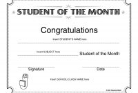Student Of The Month Certificates | Student Of The Month within Free Printable Student Of The Month Certificate Templates
