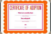 Stuffed Animal Adoption Certificate pertaining to Pet Adoption Certificate Template