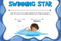 Swimming Star Certification Template With Swimmer regarding Swimming Award Certificate Template
