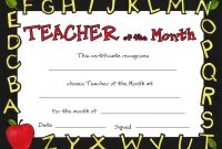 Teacher Of The Month with regard to Teacher Of The Month Certificate Template
