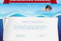 Template Of Certificate For Swimming Award Illustration Royalty-Free with Swimming Award Certificate Template