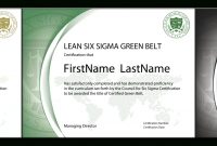 The Council For Six Sigma Certification – Official Industry Standard throughout Green Belt Certificate Template