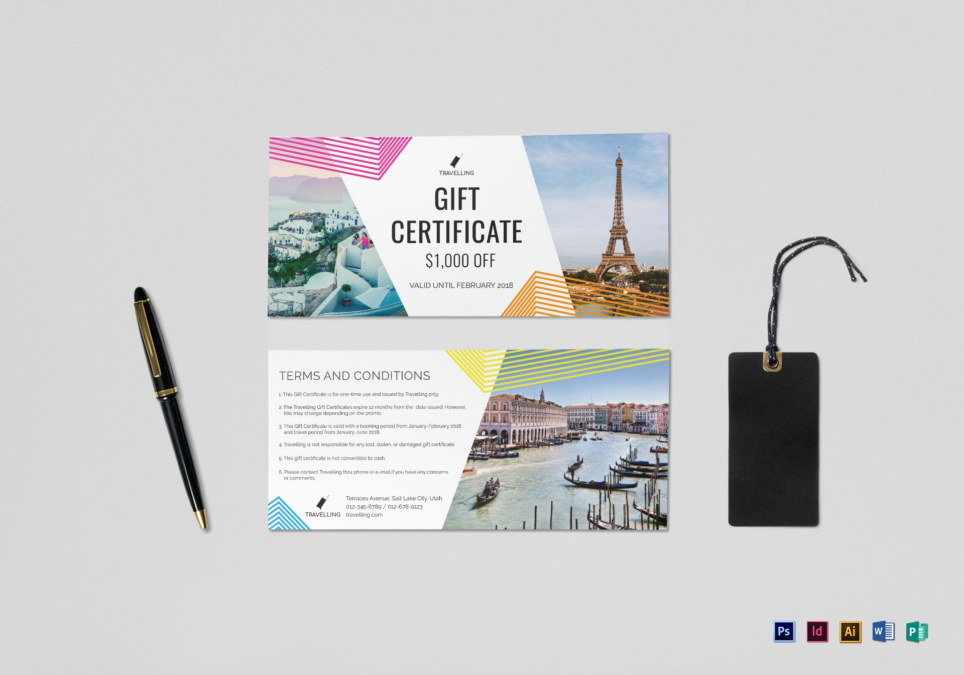 Travel Gift Certificate Template inside Indesign Gift Certificate Template