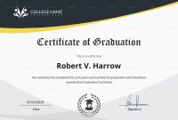 Universal College Graduation Certificate Template for College Graduation Certificate Template