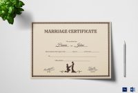 Vintage Marriage Certificate Template throughout Certificate Of Marriage Template