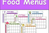 12 Month Food Menu Editable Template For Daycare Center Family & Childcare throughout Daycare Menu Template