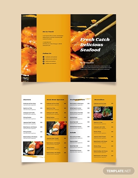 19+ Restaurant Bi-Fold Brochure Templates - Ai, Psd, Google throughout Bi Fold Menu Template