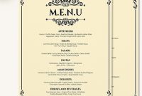 48+ Dinner Menu Templates – Psd, Word, Ai Illustrator | Free within Blank Dinner Menu Template