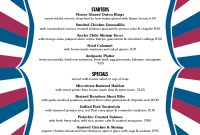 4Th Of July Menus pertaining to 4Th Of July Menu Template