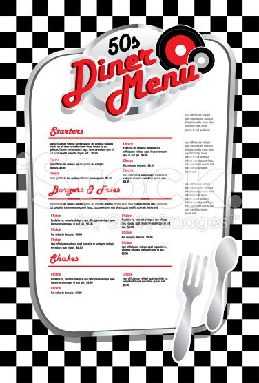 50's Diner Menu Templates Free Download - Google Search throughout 50S Diner Menu Template