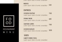 A Beige, White, And Black Menu Template Design For Your with regard to Design Your Own Menu Template