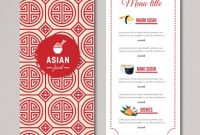 Asian Food Menu | Free Vector intended for Asian Restaurant Menu Template