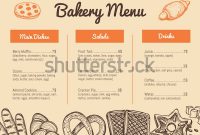 Bakery Hand Drawn Restaurant Menu Template Stock inside Product Menu Template