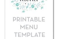 Blank Menu Template Free Download 2018 | Printables And Menu inside Free Printable Menu Template