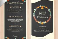 Christmas Dinner Menu Template | Free Vector intended for Christmas Day Menu Template