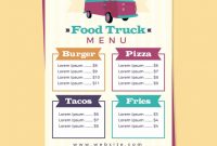 Colorful Food Truck Menu Template | Free Vector regarding Food Truck Menu Template