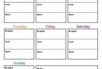 Colorful Meal Planner Printable, Printable Menu Planner inside Menu Schedule Template