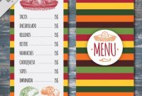 Colorful Mexican Menu Template | Free Vector within Mexican Menu Template Free Download