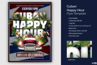 Cuban Happy Hour Flyer Template with Happy Hour Menu Template