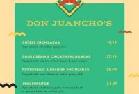 Customize 67+ Mexican Menus Templates Online – Canva in Mexican Menu Template Free Download