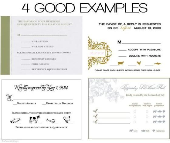 Dos &amp; Donts: Place Cards &amp; Meal Choices | Rsvp Wedding Cards in Wedding Menu Choice Template