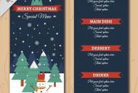 Download Christmas Menu Template With Winter Landscape For regarding Christmas Day Menu Template