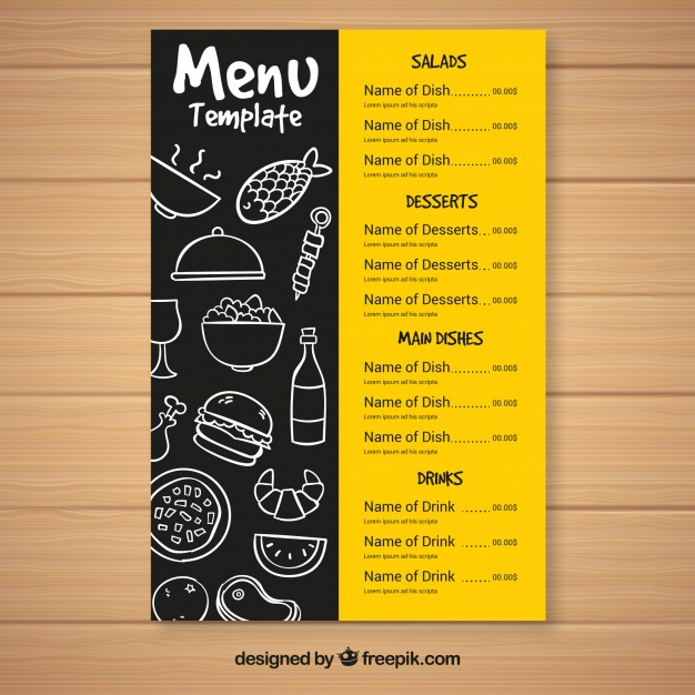 Fast Food Menu Template | Free Vector within Fast Food Menu Design Templates