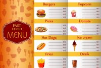 Fast Food Menu Template Vignette Classical Design Free regarding Adobe Illustrator Menu Template