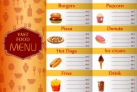 Fast Food Menu Template Vignette Classical Design Vectors regarding Fast Food Menu Design Templates
