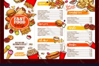 Fast Food Restaurant Menu Brochure Template Design regarding Fast Food Menu Design Templates