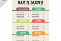 Flat Menu Template For Kids | Free Vector with Product Menu Template