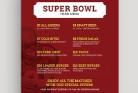 Football Super Bowl Food Menu Flyer Template – Word (Doc regarding Football Menu Templates