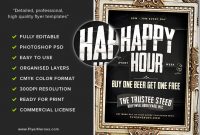 Framed Happy Hour Flyer Template – Flyerheroes regarding Happy Hour Menu Template