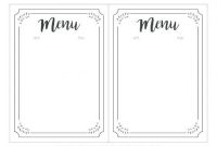 Free Blank Menu Templates Images Of Fun For Printable Dinner intended for Blank Dinner Menu Template