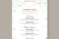 Free Dinner Menu Template – Word (Doc) | Psd | Indesign for Menu Template For Pages