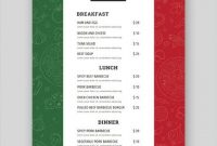 Free Italian Menu | Italian Menu, Restaurant Menu Template with regard to Word Document Menu Template