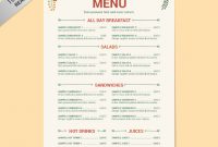 Free Menu Templates Word – Alronda within Free Cafe Menu Templates For Word