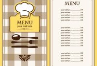 Free Restaurant Menu Template | Free Eps File Set Of Cafe throughout Free Printable Restaurant Menu Templates