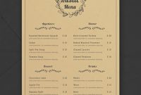 Free Rustic Menu Template – Word (Doc) | Psd | Indesign throughout Menu Templates For Publisher