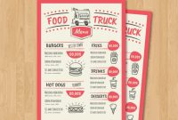 Fun Food Truck Menu With Modern Style | Free Vector intended for Fun Menu Templates