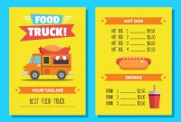 Fun Hot Dog Truck Menu Template | Free Vector pertaining to Fun Menu Templates