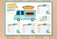 Hot Dog Food Truck Menu Template | Free Vector for Food Truck Menu Template