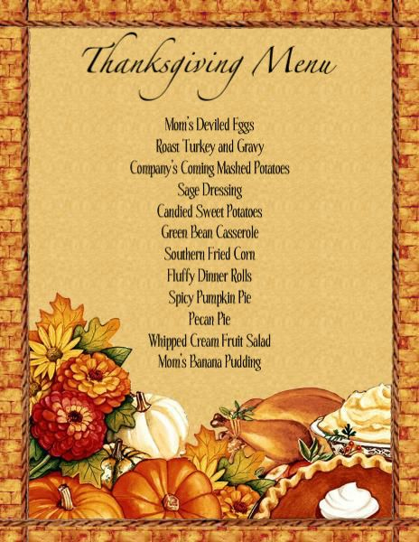 Menu Templates Free Download Thanksgiving | Thanksgiving throughout Thanksgiving Day Menu Template