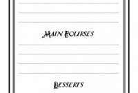 Menu Writing Frames And Printable Page Borders Ks1 & Ks2 regarding Blank Restaurant Menu Template