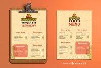 Mexican Restaurant Menu Template Design – Vector Download regarding Mexican Menu Template Free Download