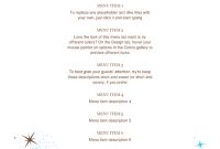 New Year's Party Menu throughout New Years Eve Menu Template