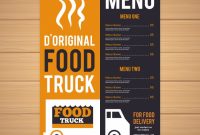 Original Food Truck Menu Template | Free Vector throughout Food Truck Menu Template