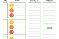 Printable Menu Planning Template – 10+ Free Word, Pdf in Camping Menu Planner Template